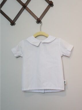 Classic White Peter Pan Collar Kids Shirt Size 24M